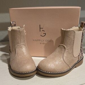 Happily Grey Kids Sparkling Tan Boots